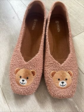 VIVAIA Margot 2.0 Terry Knit Teddy Bear Ballet Flats EU 38.5 US 8 NWOT